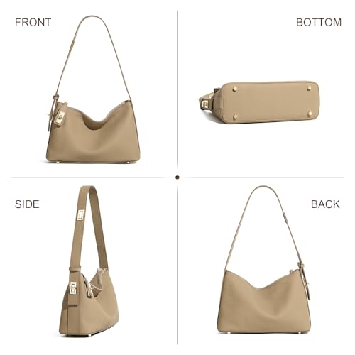 Genuine Leather Shoulder Bag for Women - Adjustable Satchel Top-Handle Handbag3