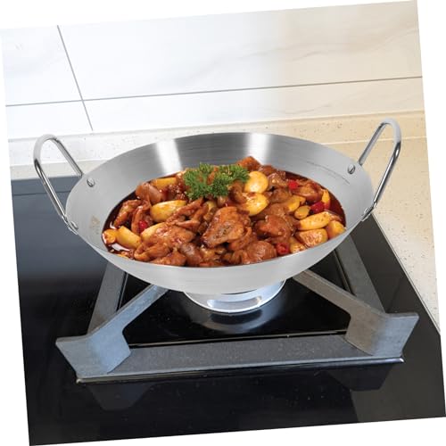 Sartén Wok de acero inoxidable con doble asa miniatura 5