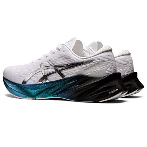 ASICS Men's NOVABLAST 3 Running Shoes, 13, White/Pure Silver