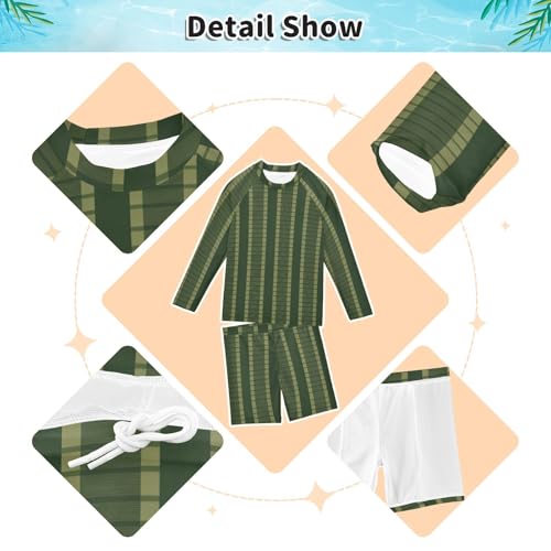 Conjunto de camiseta de rayas abstractas verde oscuro con acabado premium 4