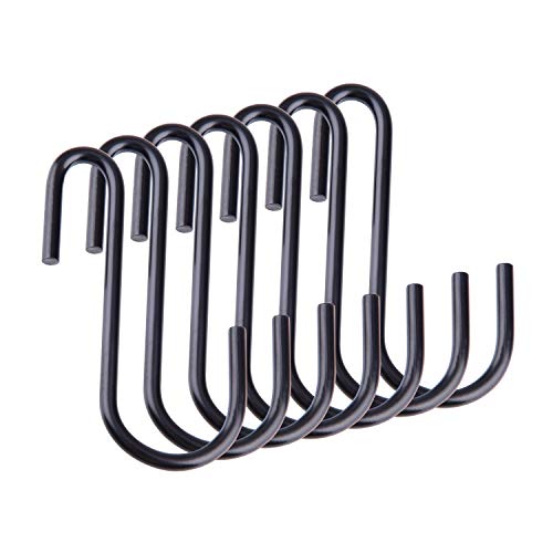 Demaxiya 36 Pack Heavy Duty S Hooks, Black S Shaped Hooks for Kitchen, Bathroom, Bedroom, and Office, Metal Steel Hanging Hangers Hooks for Kitchenware Spoons, Pans, Pots and More