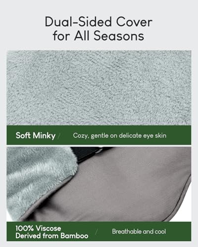 Sivio Weighted Eye Mask for Sleeping, Cooling & Cozy Reversible Blackout Sleep Mask for Women & Men, Microwave Freezable Heavy Blindfold for Migraine, Travel, Meditation, 0.55lbs, Grey - Image 5