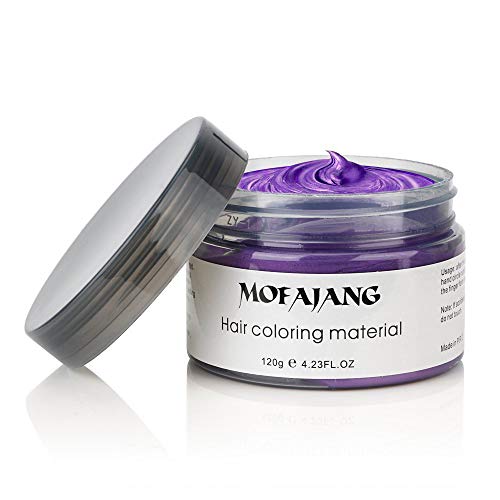Purple Hair Wax Pomades 4.23 oz - Natural Hair Coloring Wax Material Disposable Hair Styling Clays Ash for Cosplay, Party (Purple)