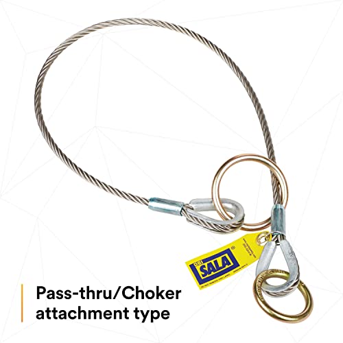 Image of 3M DBI-SALA 5900550 Anchorage Connector, 4' Cable Tie-Off Adaptor, Pass-Thru Type, Silver