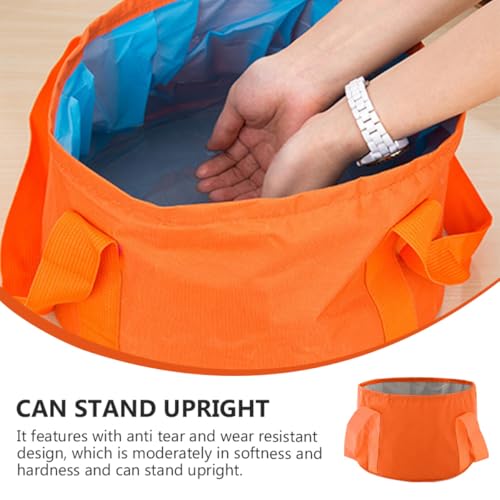 Bañera portátil plegable para pies TEHAUX 12L naranja miniatura 3