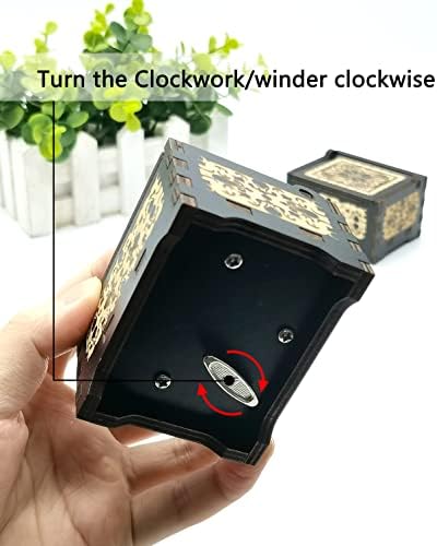 Micteney The Lord of the Rings Music box Hand Crank Antique Carved Wooden music box,Play the Lord of the Rings theme song (Lord of the Rings)
