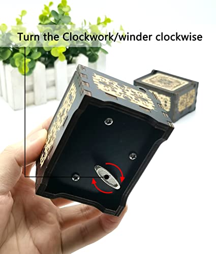 The Lord of the Rings Music box Antique Carved Wooden music box,Play the Lord of the Rings theme song Clockwork-driven (Lord of the Rings)