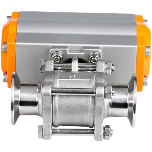 Vanne à bille pneumatique acier inoxydable DN40 double effet pour réseau tri-clamp