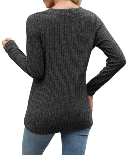 Image of XMTOPYE Sweaters for Women Fashion Long Sleeve Tops Pullover V Neck Casual Loose Sweatshirt