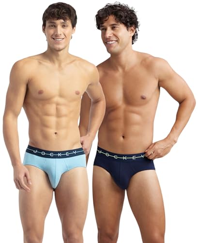 Image of Jockey NY15 Men's Super Combed Cotton Elastane Stretch Solid Brief with Ultrasoft Waistband (Pack of 2)