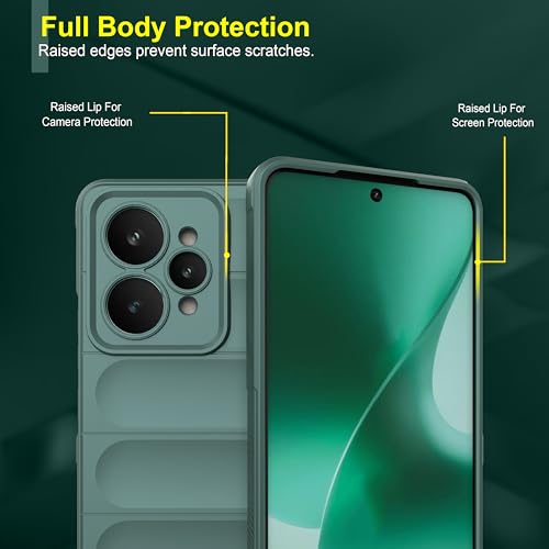Image of Zapcase Back Case Cover for Realme 15 5G | Compatible for Realme 15 5G Back Cover | Liquid Silicon Magic Case with Camera Protection | Dark Green