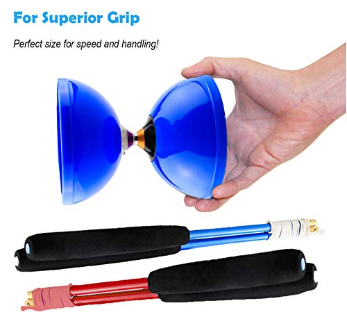 magicyoyo pro triple bearing diabolo medium size 5 blue chinese yoyo toy with 2 pair carbon sticks 2 extra strings 1 net bag high performance chinese yoyo diabolo skill toy