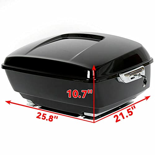 Image of ECOTRIC King Motorcycle Storage Touring Trunk Tail Box for Harley Touring | Models 2014-2024 New (King Motorcycle Storage Trunk W /Top Rack)