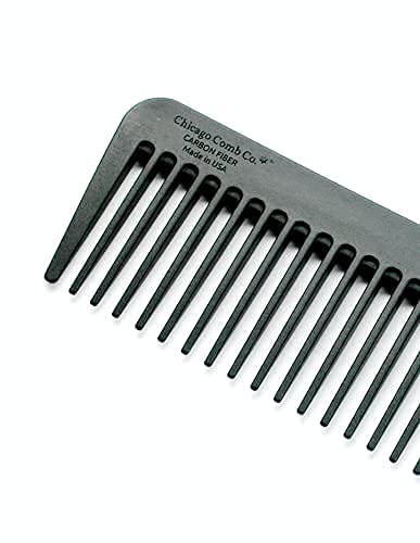 Chicago Pet Comb, Large Size For Long Or Thick Fur, Gentle And Smooth, Made In Usa, Dogs And Cats, Carbon Fiber, Graphite Black #TOP6