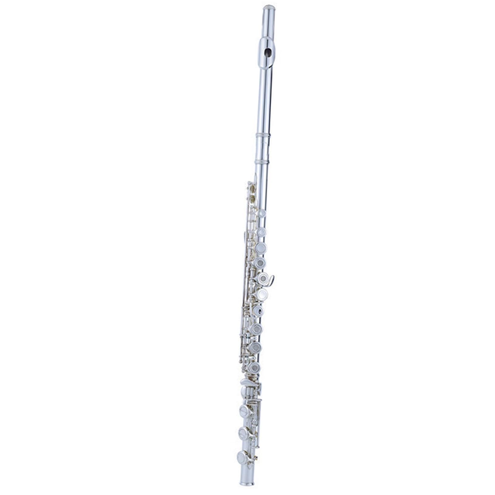 Flûte Performance Professionnelle Instrument De Flûte À Trou Ouvert À 17 Trous Clé E En Cuivre Blanc Clé C Avec Clé E Plaquée Argent Pour Des Performances Graduées(A)