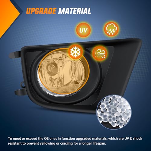 Image of Nilight Fog Lights Assembly Compatible with 2012 2013 2014 2015 Toyota Tacoma Clear Lens Driver and Passenger Side H11 12V 55W Bulbs