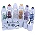 10 ml Roller Balls for Essential Oils - Small Glass Roller Bottles with Decorative Tops & Mini Tumbled Gemstone Chips Inside, 6 pcs