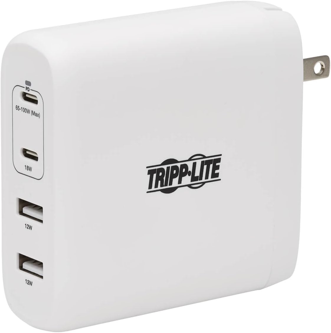 Tripp Lite USB C Wall Charger 4Port Compact Gan Technology 100W Charging PD3.0 White (U280-W04-100C2G)