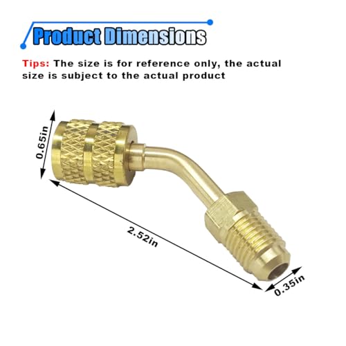 2PCS Adaptador Mini Split R410A, 5/16" Hembra a 1/4" Macho miniatura 2