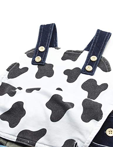 Image of Kidscool Space Baby Toddler Girls Soft Knitted Cotton Denim Cute Cartoon Overalls