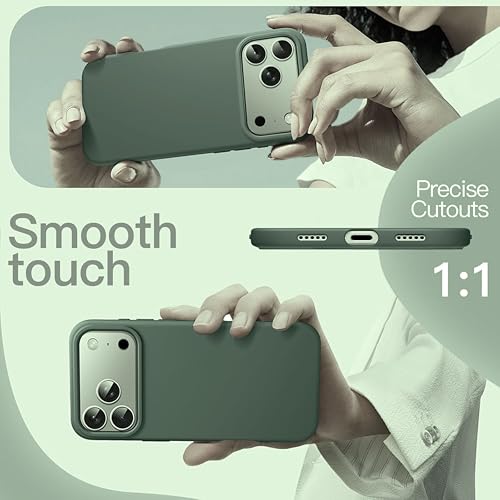 Image of Silicone Case for iPhone 17 Pro Max 6.9-Inch, Silky-Soft Touch Full-Body Protective Phone Case, Shockproof Back Cover for iPhone 17 Pro Max (Light Green)