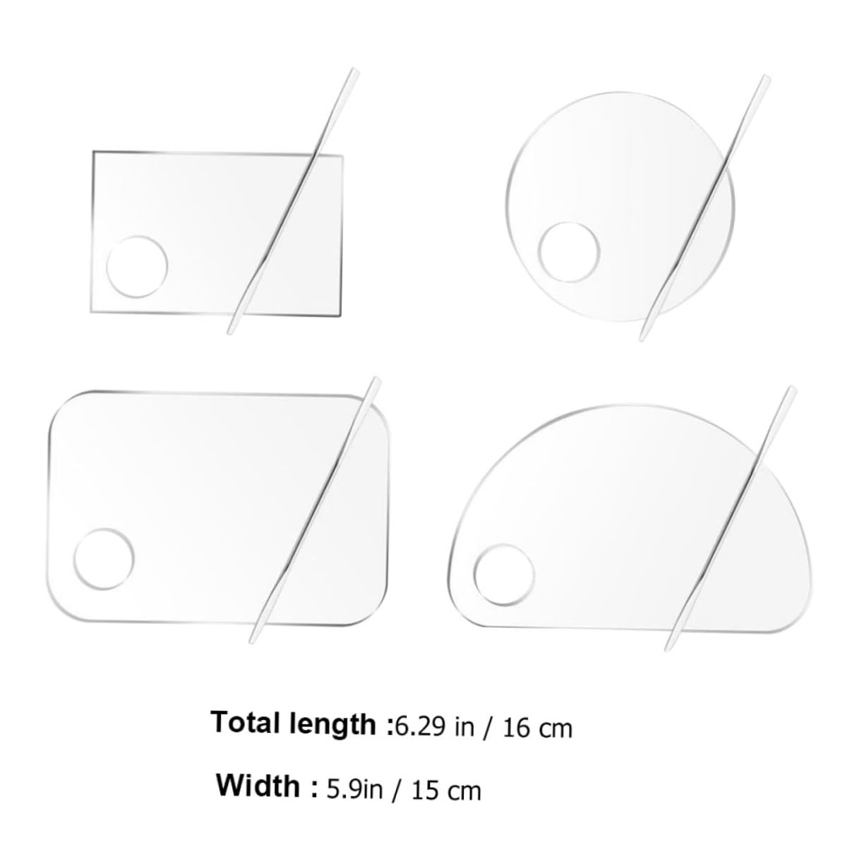 IWOWHERO Acrylic Palette Makeup Mixing Pallet Foundation Mixer Nail Art Supplies