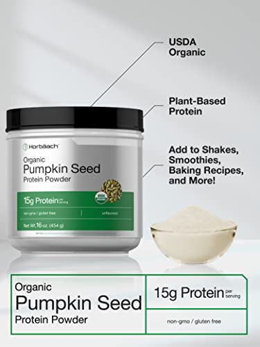 Horbäach Pumpkin Seed Protein Powder Organic | 16 oz | Vegetarian, Gluten Free, and Non-GMO Formula | Keto and Paleo Supplement | 15g of Protein Per Serving - Image 4