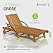 Juskys® Sonnenliege SunScape - Natur, Akazie mit verstellbarem Tisch & Beinablage, Stabil & Langlebig, 196x72,5x30 cm