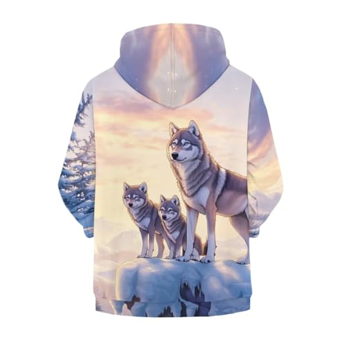 Wolf Zip Up Sweatshirt Fashion Hoodies Zipper Jacket Long Sleeve Sweatshirts Fall Hoodie for Kids Boy Girl 6-162