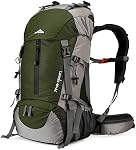Sac à dos de randonnée Loowoko 50L, sac essentiel de camping imperméable avec housse de pluie, sac à dos léger de 45+5 litres