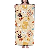 Toallas de baño de algodón para baño, pantuflas de maleta, toalla de playa personalizada de secado rápido, toallas de microfibra para toallas de baño corporales, 27 x 55 pulgadas, toallas de ducha