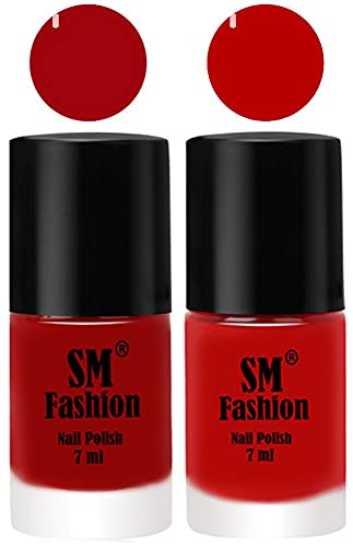 Image of Long Lasting Nail Polish | Nail Paint Combo 7 ml Each) - Set of 2 Light Red-Red