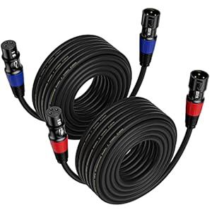 EBXYA XLR Cable 25 ft 2-Packs – Standard Balanced XLR Microphone Cable with 3-Pin XLR Male to Female XLR Speaker Cables