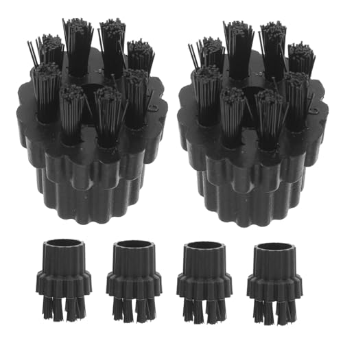 TEHAUX 6 Piezas Cabezales Cepillo Nylon Limpiador Vapor Cepillos Repuesto Multiusos para Limpieza de Esquinas Tapicerías y Hogar y Oficina