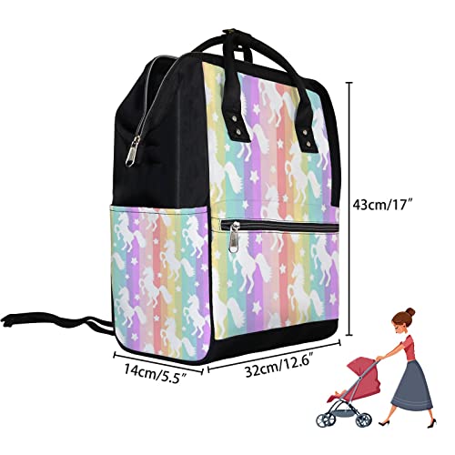 Vantaso Diaper Bag Mommy Backpack Travel Large Capacity Cute Unicorns Shoulder Bag Multifunction Nappy Bag Tote Bag For Woman Man Colorful #TOP1