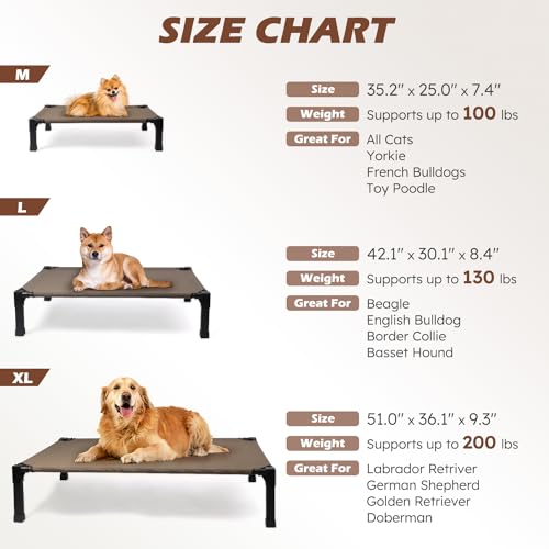 Panier surélevé pour chien marron de 51 cm par Heeyoo - 6