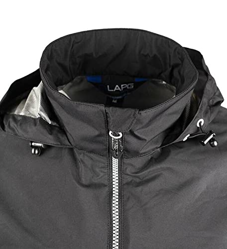 LA Police Gear LAPG Men's Expedition Packable Rain Jacket, Lightweight Breathable Waterproof Hooded Windbreaker Jacket2
