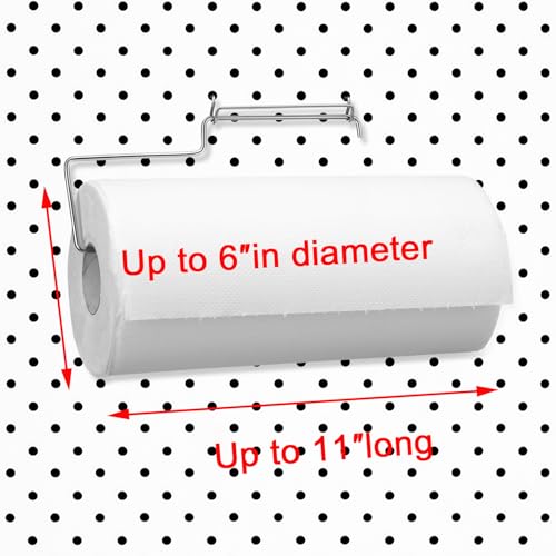 Blulu 2 Pack Pegboard Paper Towel Holder, Pegboard Hooks thumb #2