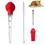 【Fácil de usar】 El kit de parrilla que succiona la salsa, el aceite, la mantequilla, etc. con una fuerte succión. Recoja líquidos sin esfuerzo en la sartén caliente. Clava la aguja apretada en tus asados ​​y cortes de carne, inyecta y vierte jugos o salsas aromáticas, el delicioso adobo, grasas y hierbas.