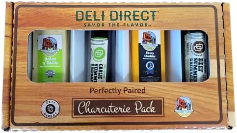 Deli Direct Wisconsin Meat and Cheese Gift Basket - Food Gifts for Dad, Men, Husband - Farmers' Market and Deli Direct Food Gift Box Includes 2 Cheeses and 2 Beef Summer Sausages