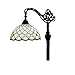 Amora Lighting AM121FL12 Tiffany Style Jewel Reading Lamp Adjustable Shade 62"H x 12"W, White