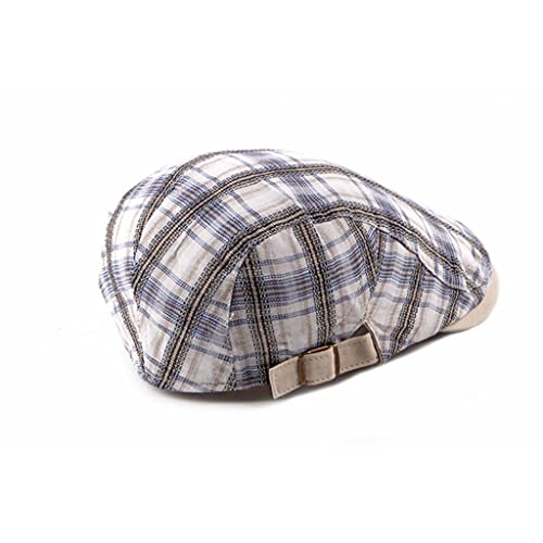 Hldeth Men's Casual Newsboy Hat Spring And Autumn Outdoor Retro Painter Plaid Beret Hat Wild Cotton Hats Duckbill Cap (Color : Red, Size : 56-60Cm) #TOP1
