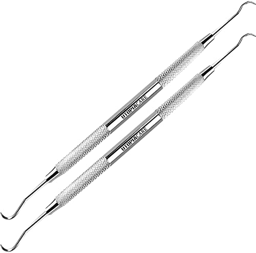 Image of Utopia Care Dental Tartar Scraper Tool, Plaque Remover for Teeth Pack of 2 | Professional Dental Pick, 6.5-Inch Double-Ended Tartar Remover for Teeth, Home Use Tooth Scraper
