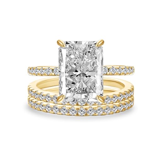 Effinny Radiant Cut Engagement Ring Set