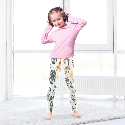 Bolaz Toddler Girls Leggings Printed Yoga Pants Leggings Giraffes and Leaves for Kids4