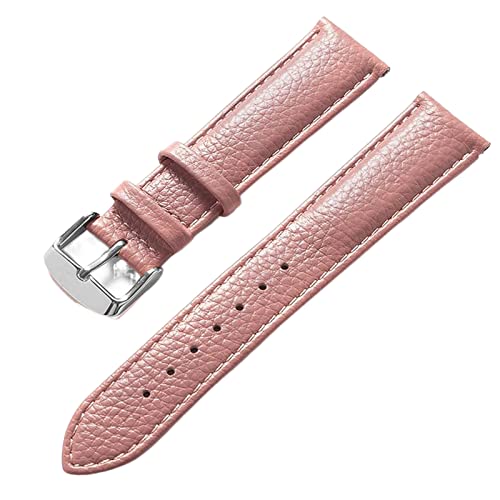 Bracelet en cuir véritable litchi 14-22 mm pour montre standard