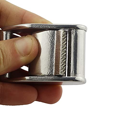 2 Pack Heavy-Duty 316 Stainless Steel Lock Slider Buckles Heavy Strap Release Buckle Adjustable Metal Buckle Fasteners (1”Inch) #TOP5