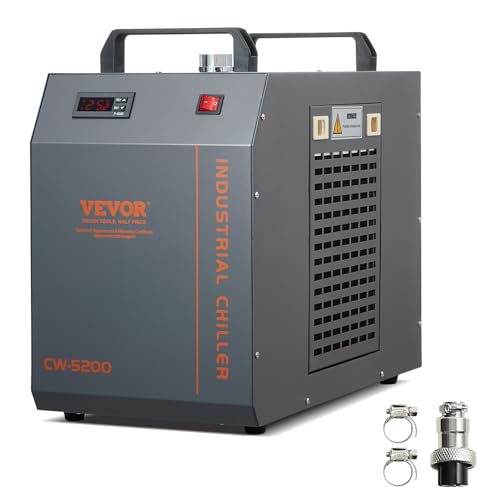 VEVOR Refroidisseur d'eau Industriel, CW-5200, système de Refroidissement de Refroidisseur d'eau compresseur intégré, capacité de réservoir d'eau 7 L,...