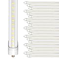 ONLYLUX 8ft LED Bulbs, 8 Foot LED Tube Light (20 Pack) 45W 6000lm 6500K, Super Bright,T8 Single Pin FA8 Lights, Clear Cover,8 Foot LED Bulbs to Replace T8 T12 T10 Fluorescent Light Bulbs