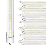 ONLYLUX 8ft LED Bulbs, 8 Foot LED Tube Light (20 Pack) 45W 6000lm 6500K, Super Bright,T8 Single Pin FA8 Lights, Clear Cover,8 Foot LED Bulbs to Replace T8 T12 T10 Fluorescent Light Bulbs